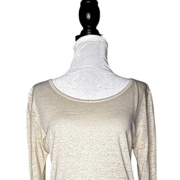 Filippa K Scoop Neck Linen Long Sleeve Top Cream Size Medium - Picture 2 of 9